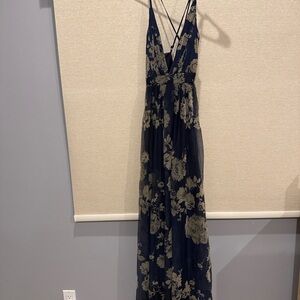 Navy Floral Maxi Dress